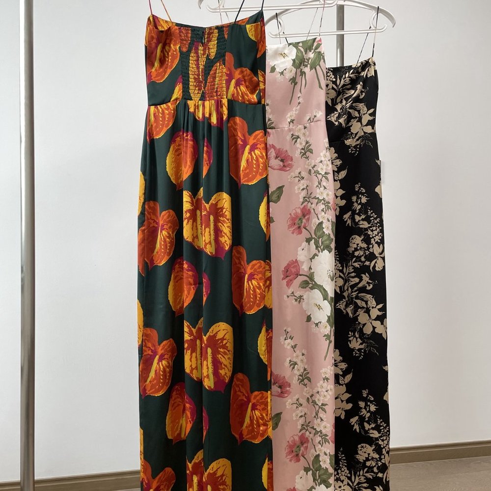 Reformation Frankie Silk Dress | Autumn Leaves  🕸Silk🕸 🎉🎀 NEW - Picture 6 of 14